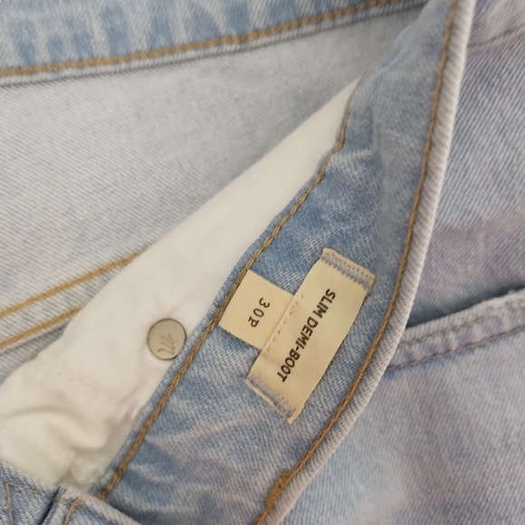 Madewell Slim Demi Boot HR Straight Leg Subtle Flare Hem Stretch Preppy Jean 30P - Picture 7 of 9